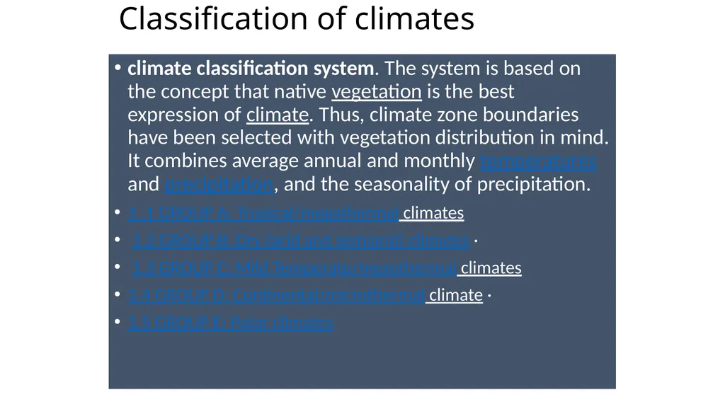 Subject: Climatology Topic: Classification of - slide 3 of 8
