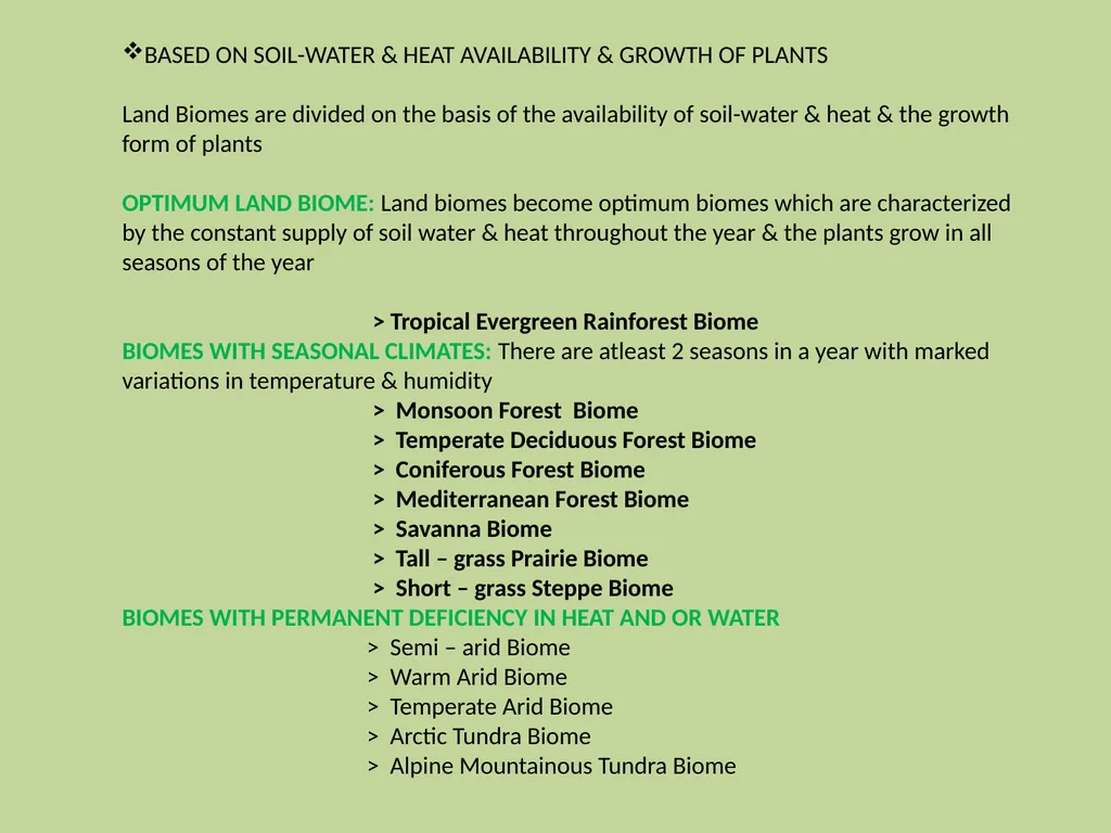 BIOMES: CONCEPT & CLASSIFICATION SEMESTER VI - slide 5 of 6