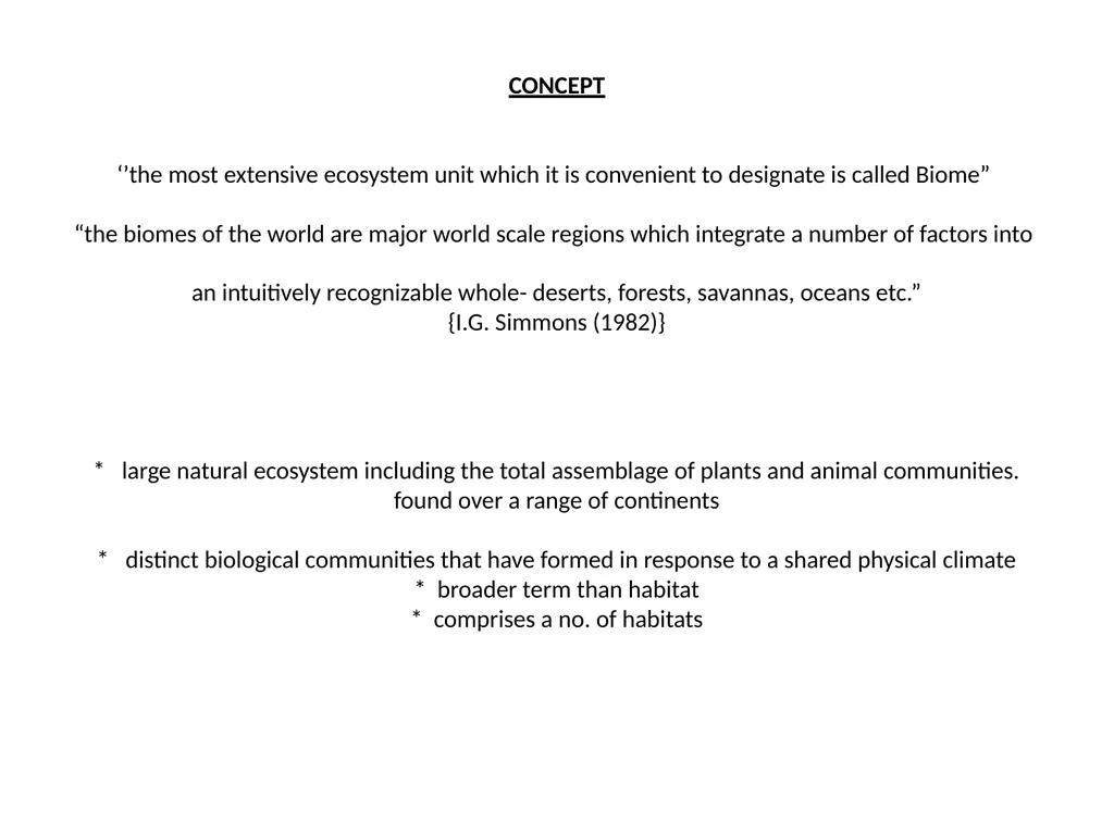 BIOMES: CONCEPT & CLASSIFICATION SEMESTER VI - slide 2 of 6