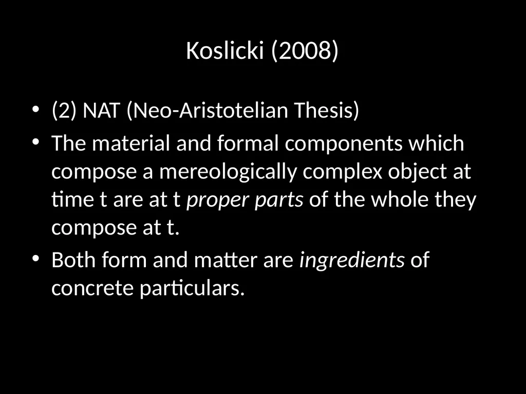PH251 Metaphysics Week 10. Neo-Aristotelian - slide 13 of 26