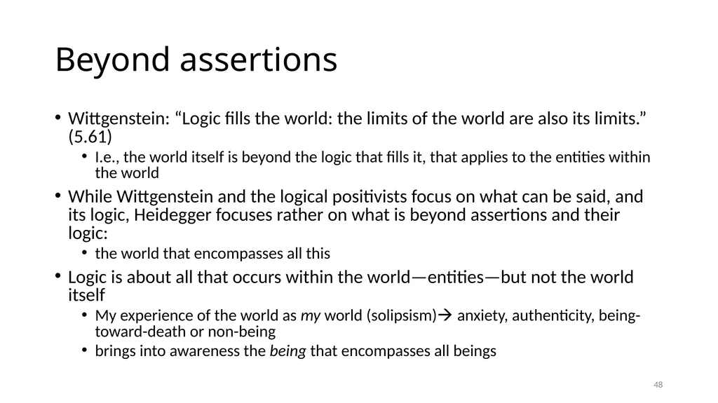 Much Ado about The Nothing Carnap and Heidegger on - slide 48 of 86