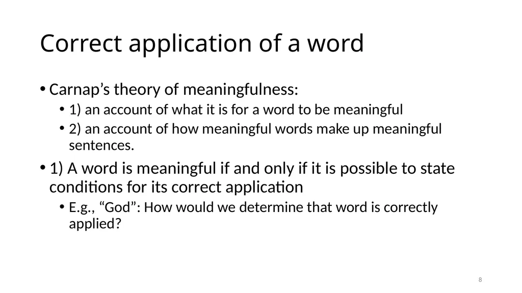 Much Ado about The Nothing Carnap and Heidegger on - slide 8 of 86
