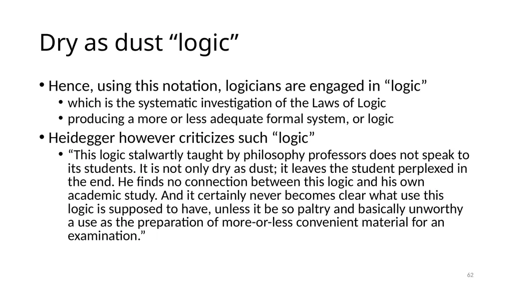 Much Ado about The Nothing Carnap and Heidegger on - slide 62 of 86