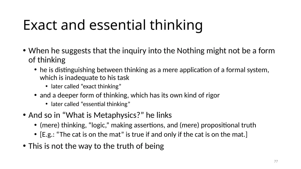 Much Ado about The Nothing Carnap and Heidegger on - slide 77 of 86