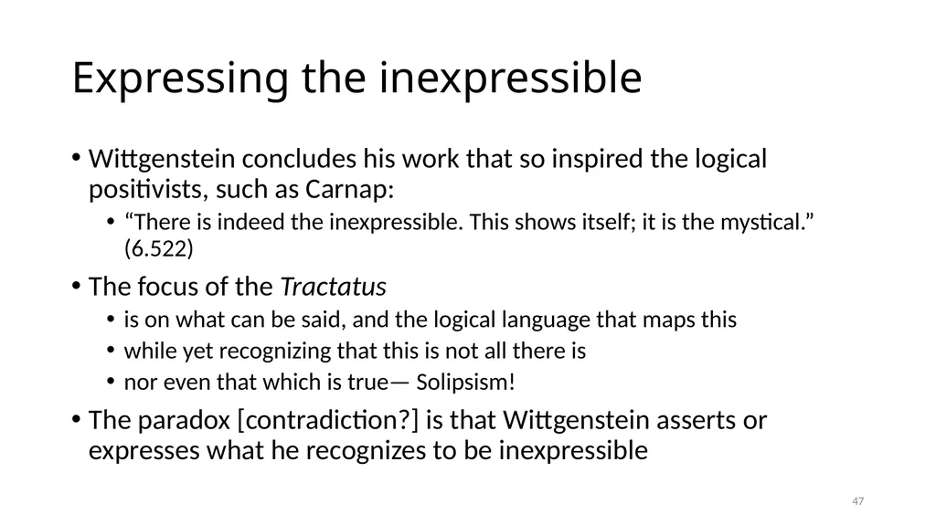 Much Ado about The Nothing Carnap and Heidegger on - slide 47 of 86