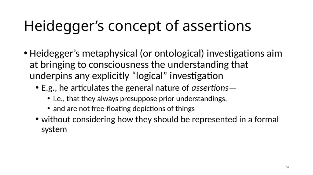 Much Ado about The Nothing Carnap and Heidegger on - slide 74 of 86