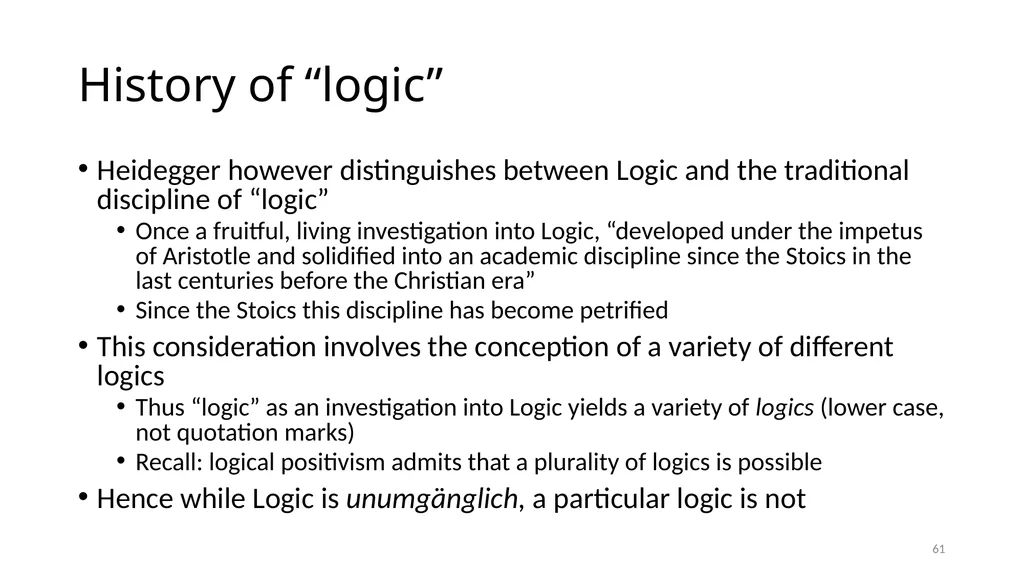 Much Ado about The Nothing Carnap and Heidegger on - slide 61 of 86