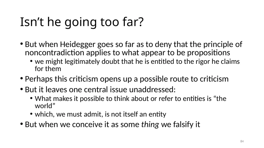 Much Ado about The Nothing Carnap and Heidegger on - slide 84 of 86
