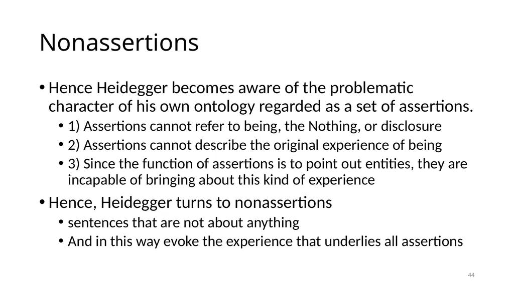 Much Ado about The Nothing Carnap and Heidegger on - slide 44 of 86