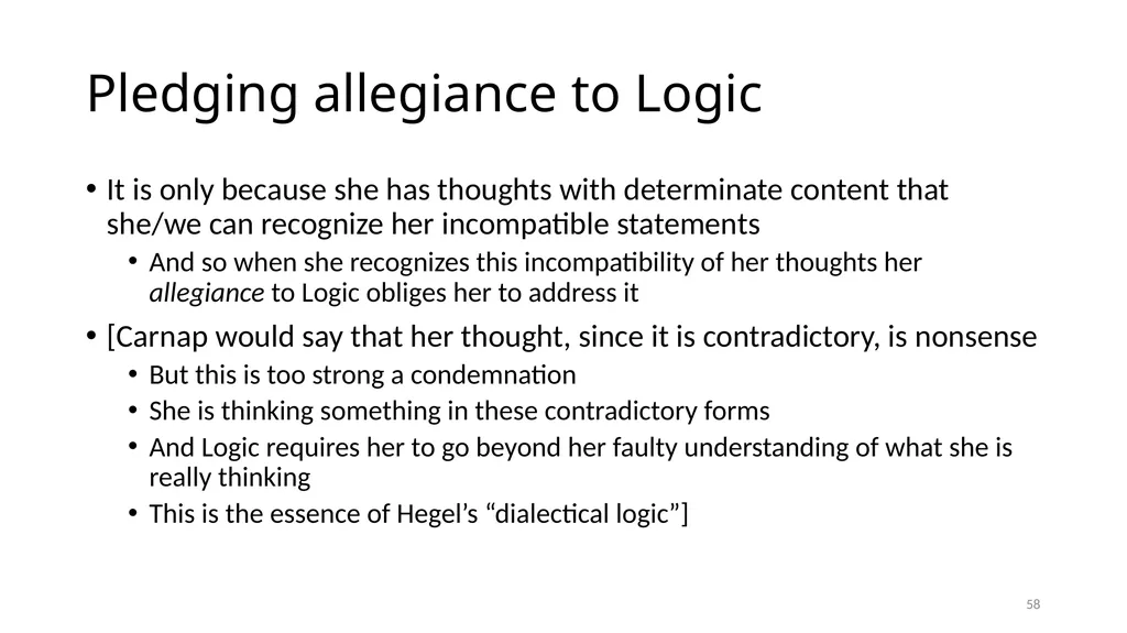 Much Ado about The Nothing Carnap and Heidegger on - slide 58 of 86