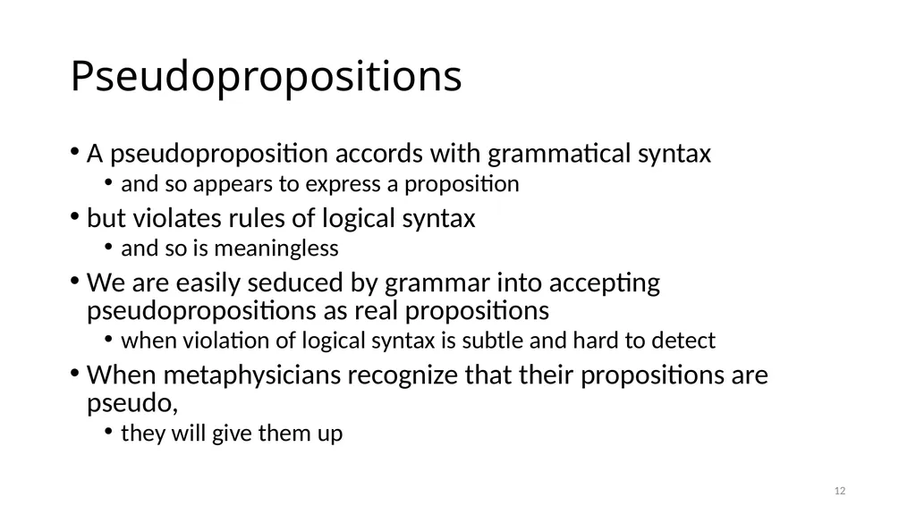 Much Ado about The Nothing Carnap and Heidegger on - slide 12 of 86