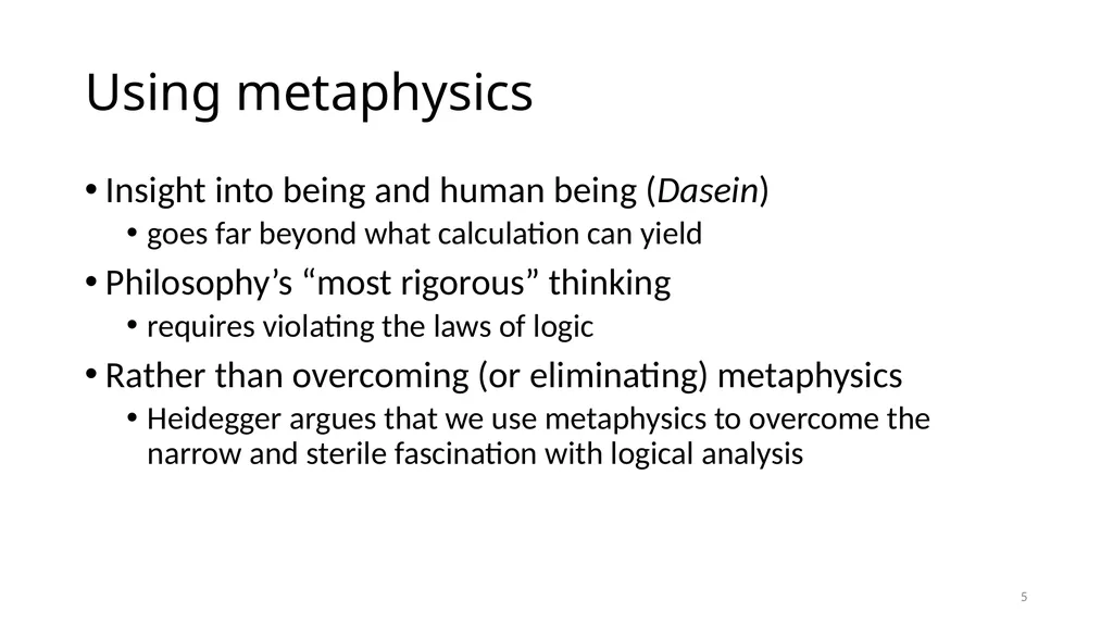 Much Ado about The Nothing Carnap and Heidegger on - slide 5 of 86