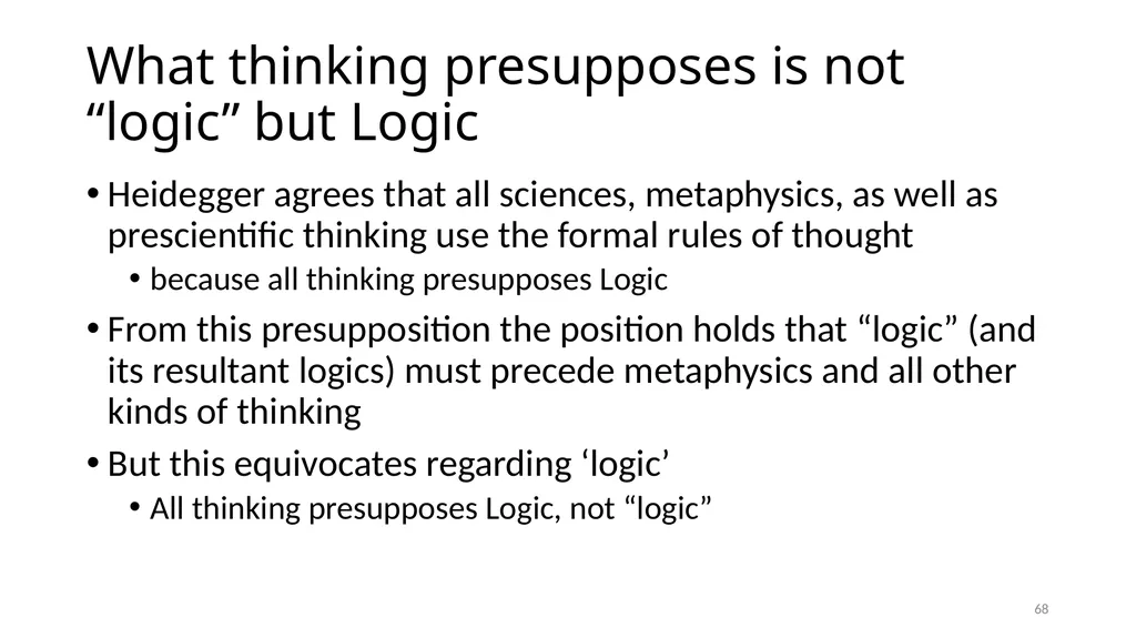 Much Ado about The Nothing Carnap and Heidegger on - slide 68 of 86