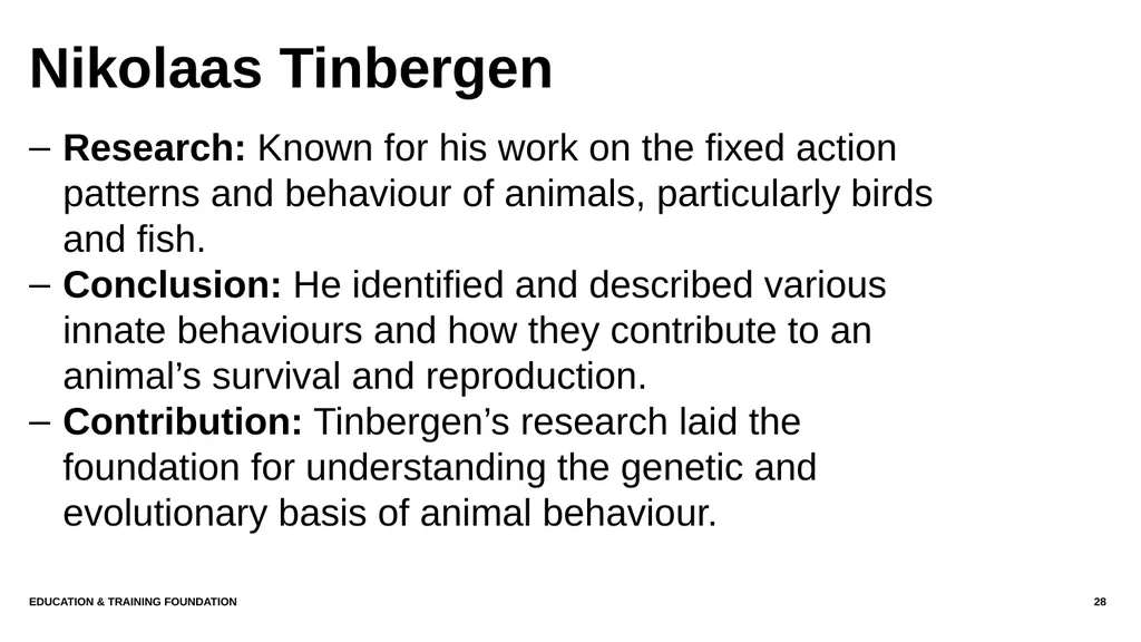 T LEVEL IN ANIMAL CARE AND MANAGEMENT Support - slide 28 of 139