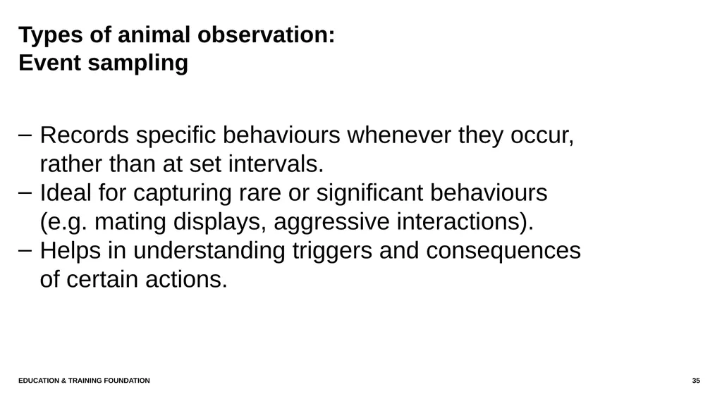 T LEVEL IN ANIMAL CARE AND MANAGEMENT Support - slide 35 of 139
