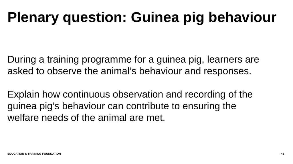 T LEVEL IN ANIMAL CARE AND MANAGEMENT Support - slide 41 of 139