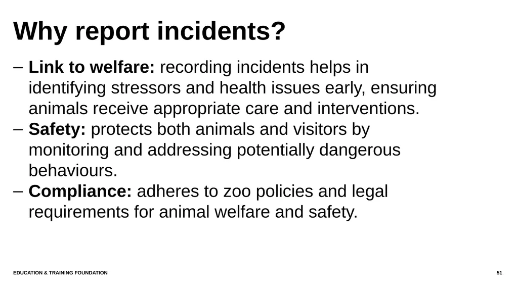 T LEVEL IN ANIMAL CARE AND MANAGEMENT Support - slide 51 of 139