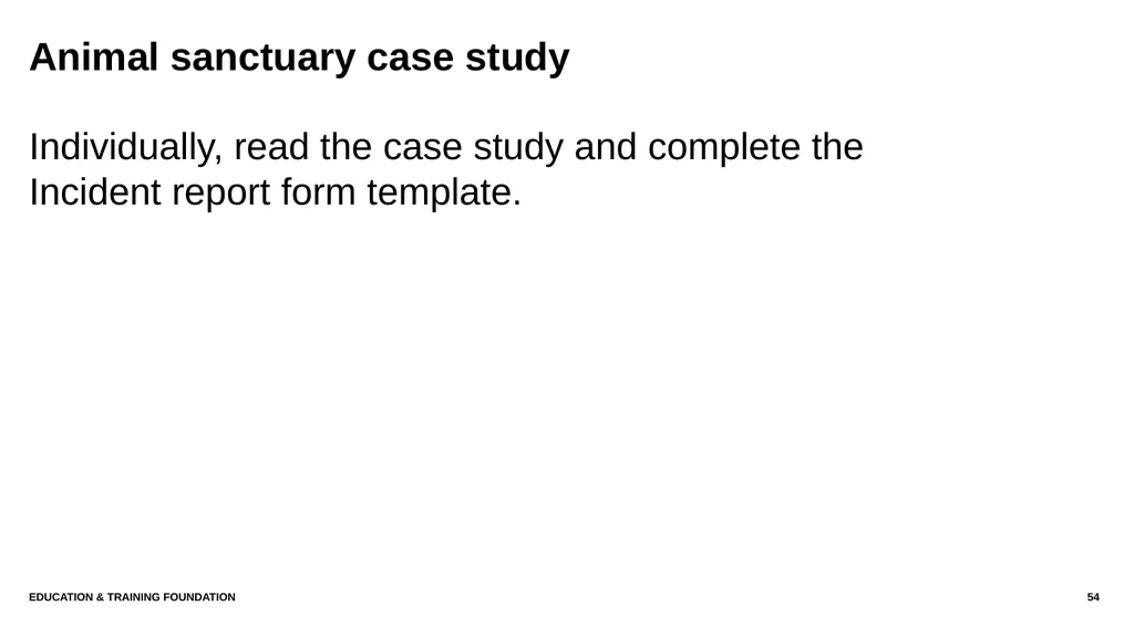 T LEVEL IN ANIMAL CARE AND MANAGEMENT Support - slide 54 of 139