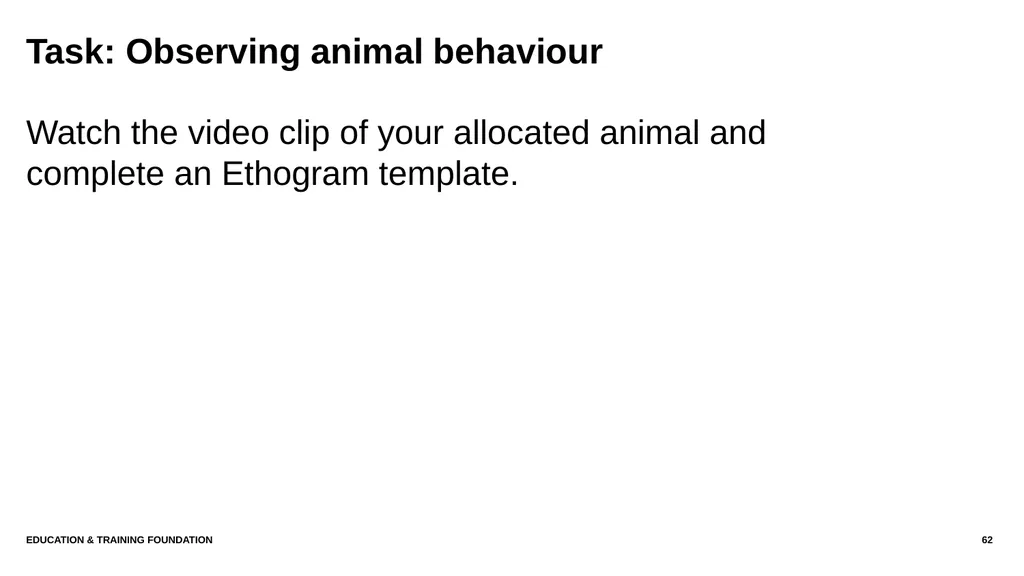 T LEVEL IN ANIMAL CARE AND MANAGEMENT Support - slide 62 of 139