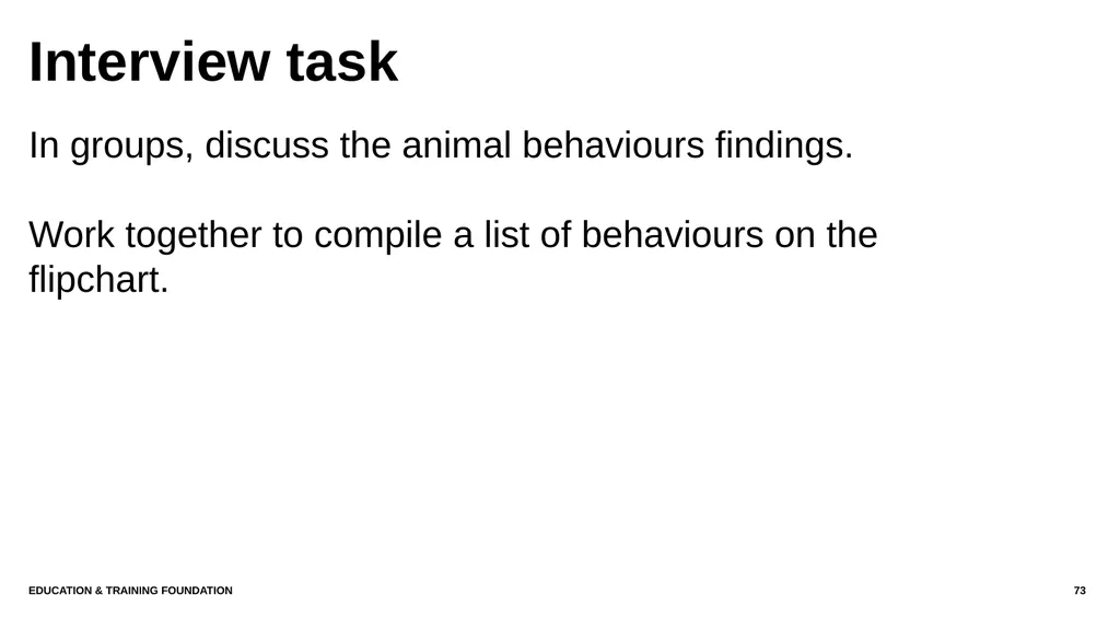 T LEVEL IN ANIMAL CARE AND MANAGEMENT Support - slide 73 of 139