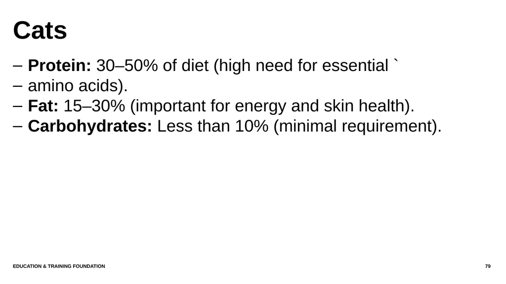 T LEVEL IN ANIMAL CARE AND MANAGEMENT Support - slide 79 of 139