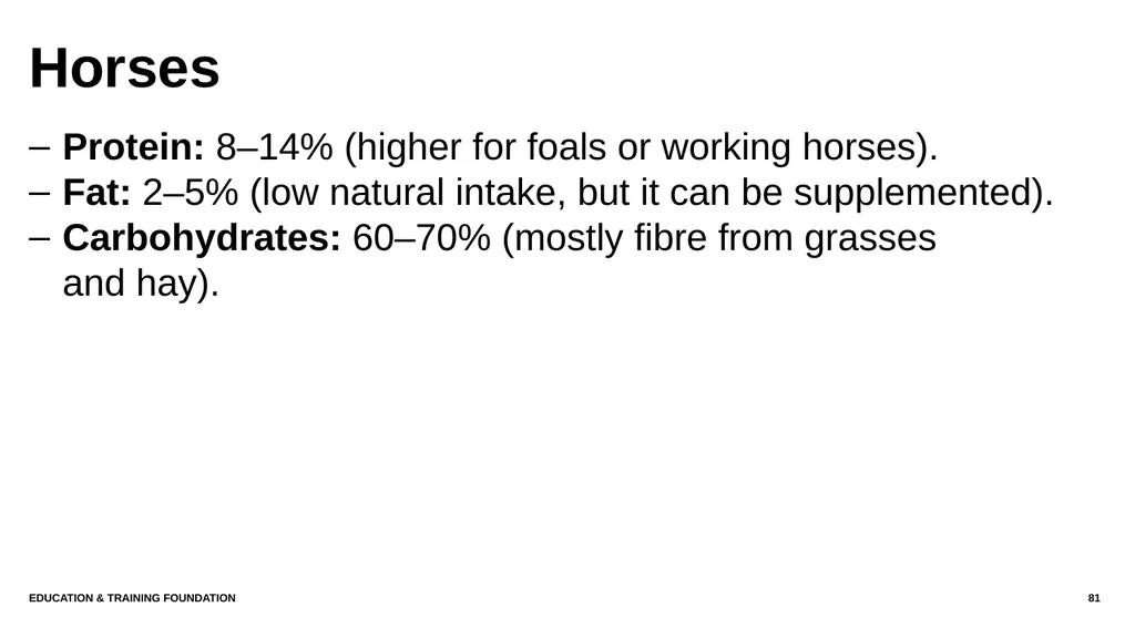 T LEVEL IN ANIMAL CARE AND MANAGEMENT Support - slide 81 of 139