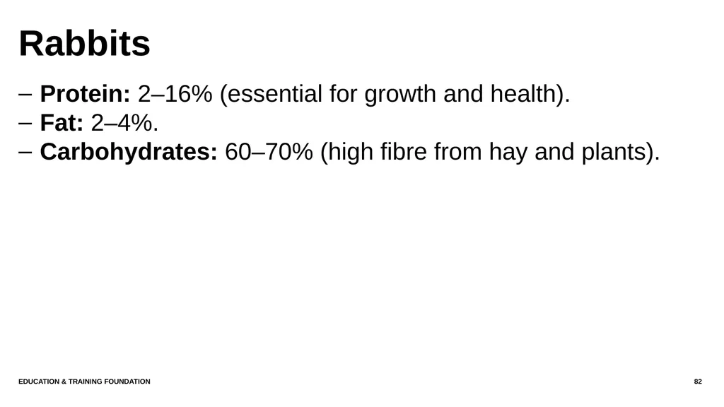 T LEVEL IN ANIMAL CARE AND MANAGEMENT Support - slide 82 of 139