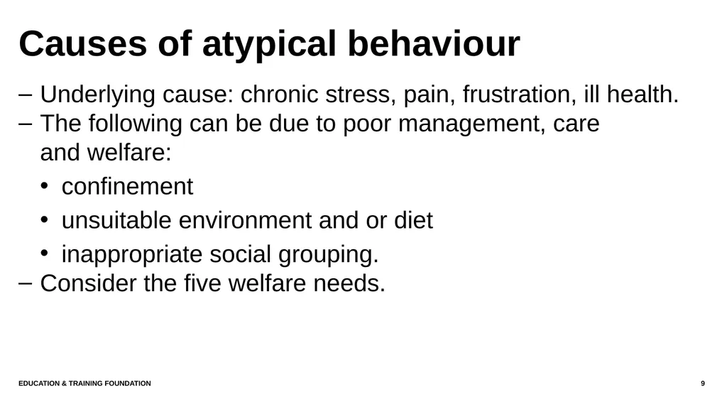 T LEVEL IN ANIMAL CARE AND MANAGEMENT Support - slide 9 of 139