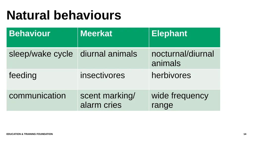 T LEVEL IN ANIMAL CARE AND MANAGEMENT Support - slide 14 of 139