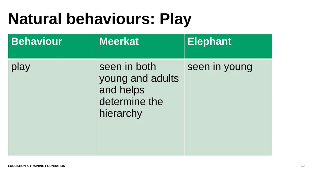 T LEVEL IN ANIMAL CARE AND MANAGEMENT Support - slide 19 of 139