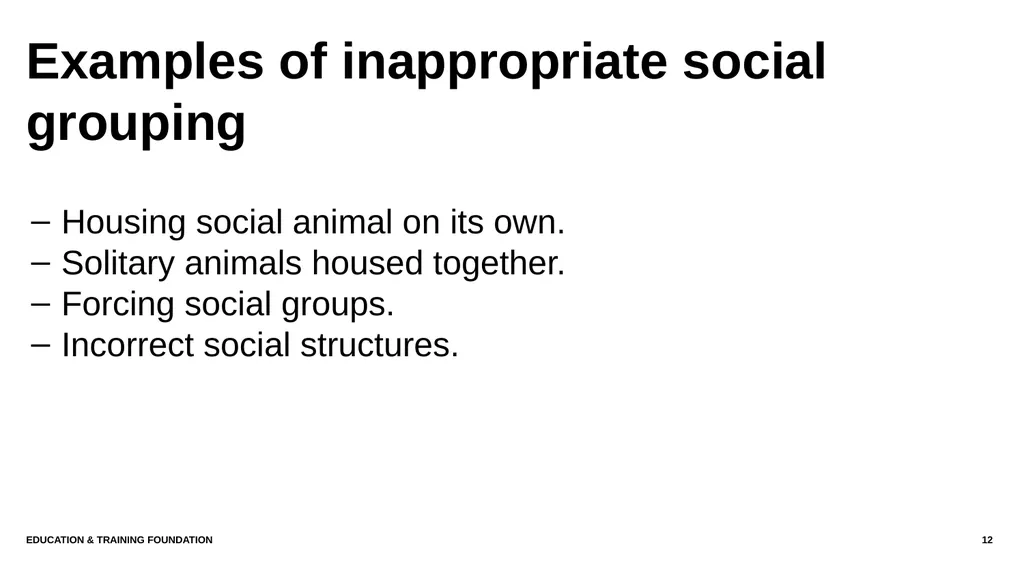 T LEVEL IN ANIMAL CARE AND MANAGEMENT Support - slide 12 of 139