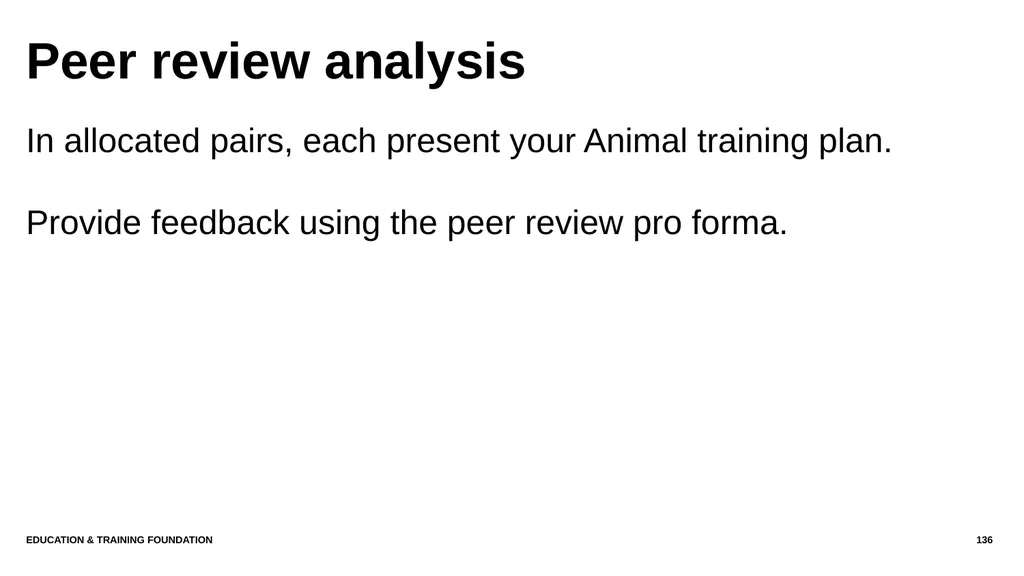 T LEVEL IN ANIMAL CARE AND MANAGEMENT Support - slide 136 of 139
