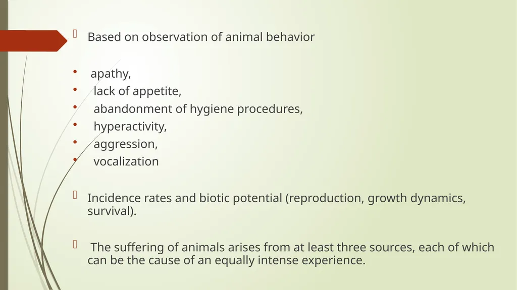 Animal Welfare as a requirement for the proper - slide 43 of 56