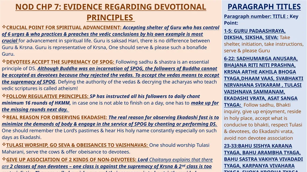 SUMMARY STUDY BASED ON SHRILA PRABHUPADA’S NECTAR - slide 12 of 25