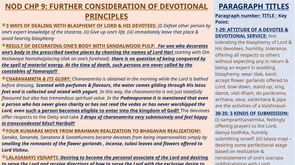 SUMMARY STUDY BASED ON SHRILA PRABHUPADA’S NECTAR - slide 14 of 25