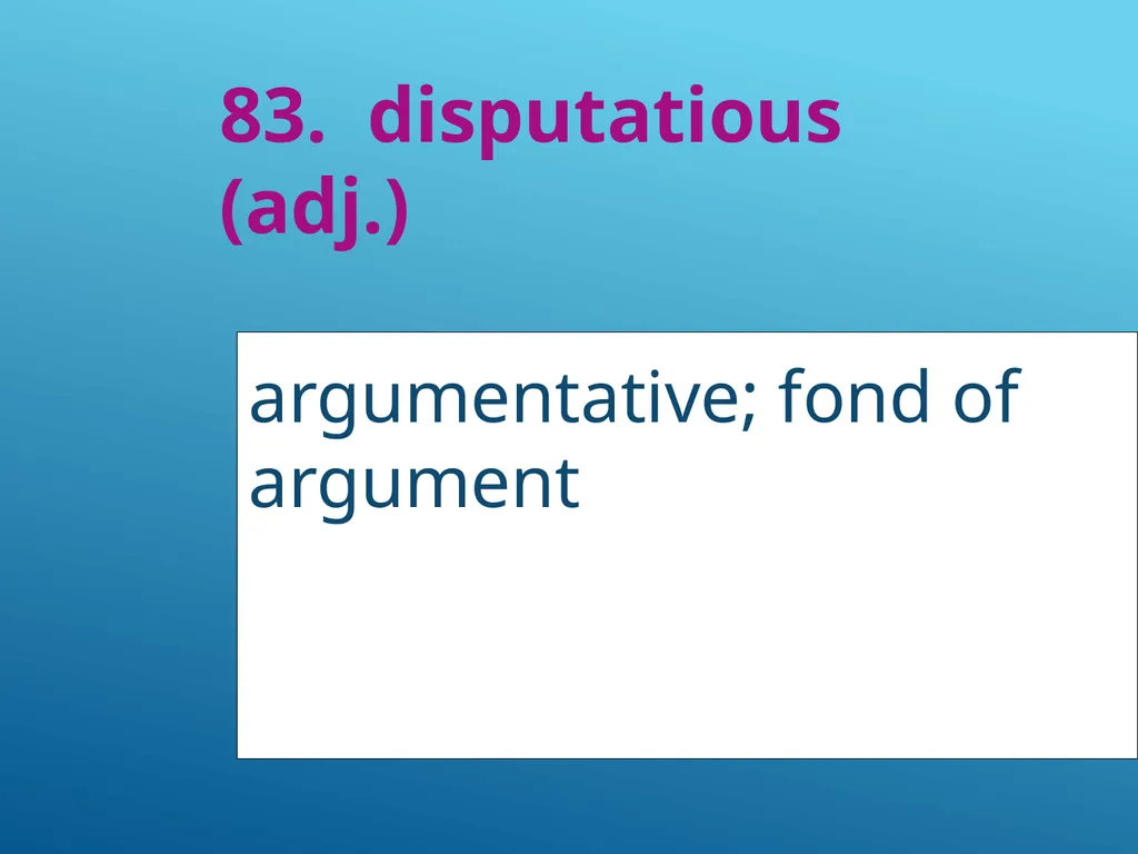 #51 - #251 AP Vocabulary List spacious, roomy - slide 34 of 251