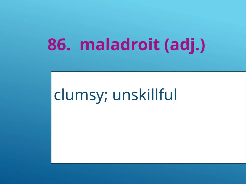#51 - #251 AP Vocabulary List spacious, roomy - slide 37 of 251