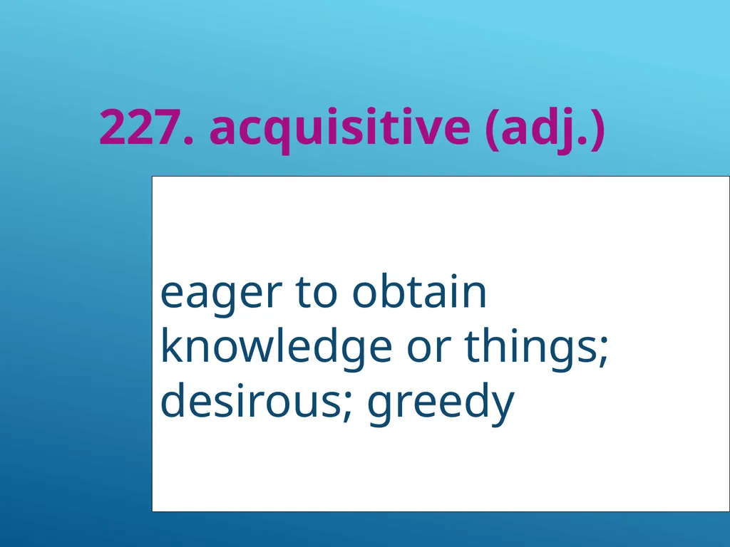 #51 - #251 AP Vocabulary List spacious, roomy - slide 178 of 251
