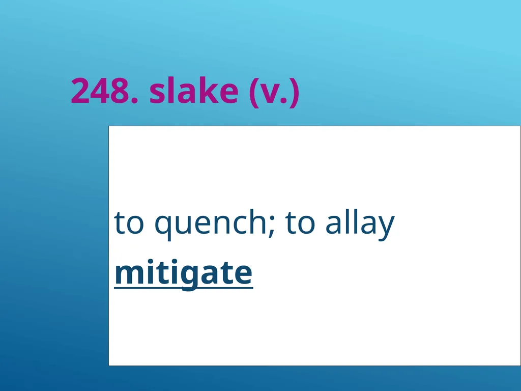 #51 - #251 AP Vocabulary List spacious, roomy - slide 199 of 251