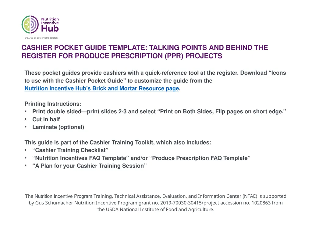 These pocket guides provide cashiers with a - slide 1 of 3