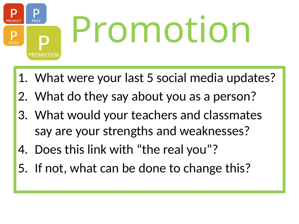 The Marketing Mix (4 Ps) The marketing mix is a - slide 9 of 13