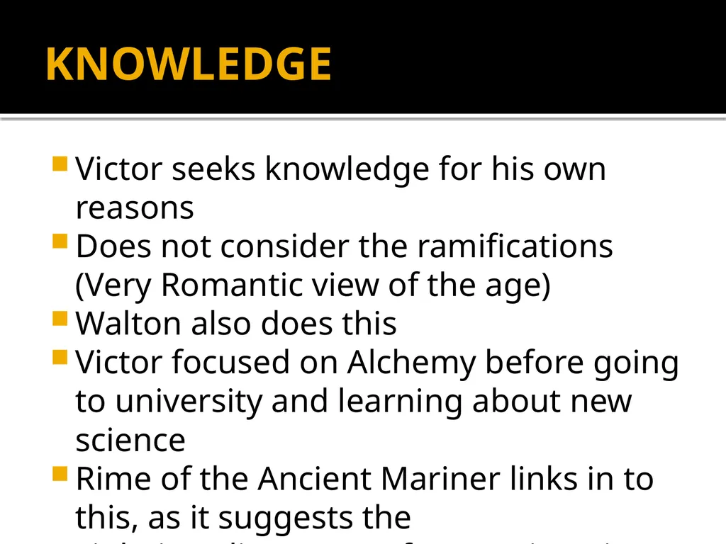 Mary Shelley’s Frankenstein Massive Revision - slide 12 of 28