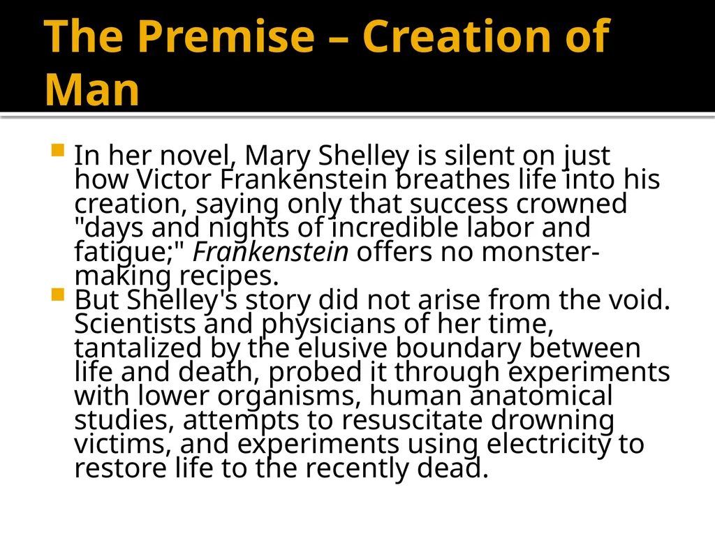 Mary Shelley’s Frankenstein Massive Revision - slide 2 of 28