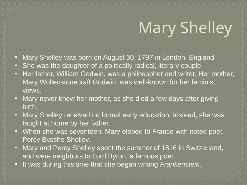 Introduction to Frankenstein © The English - slide 2 of 32