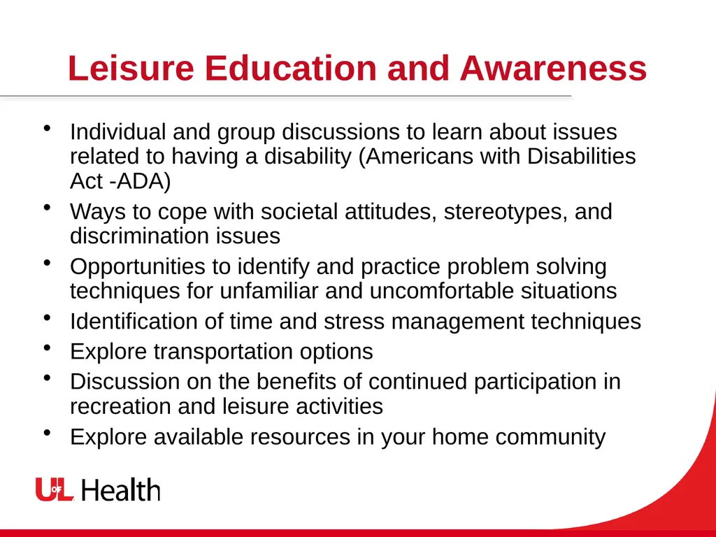 Recreation Therapy and Spinal Cord Injury (SCI) - slide 4 of 13