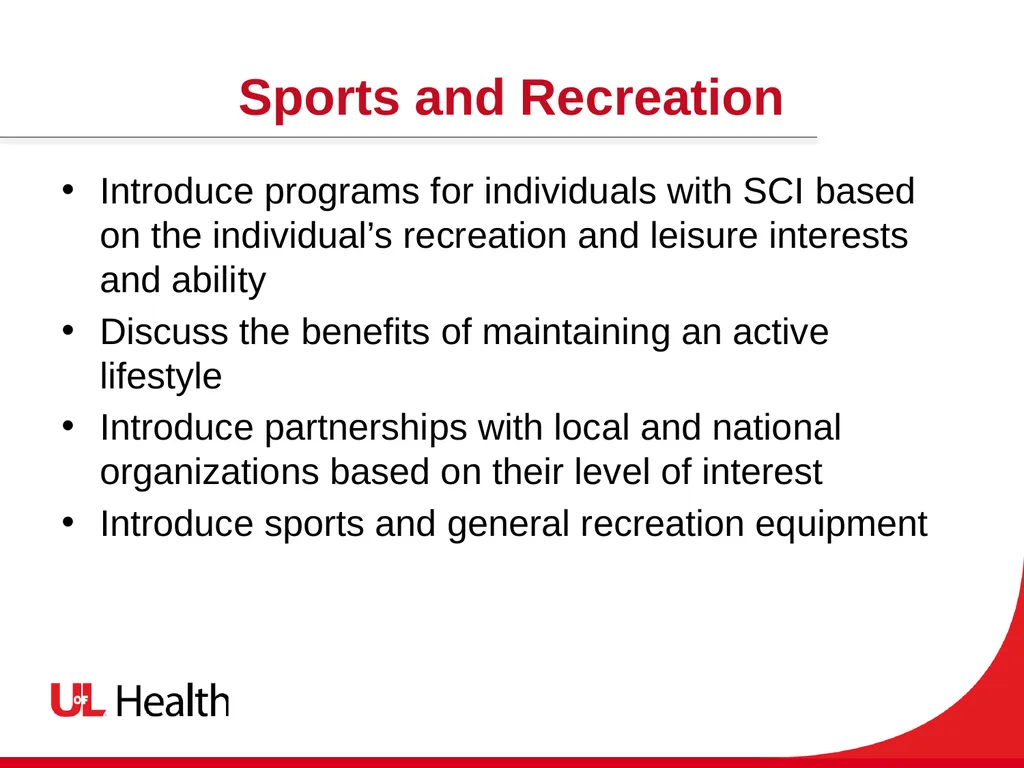 Recreation Therapy and Spinal Cord Injury (SCI) - slide 9 of 13