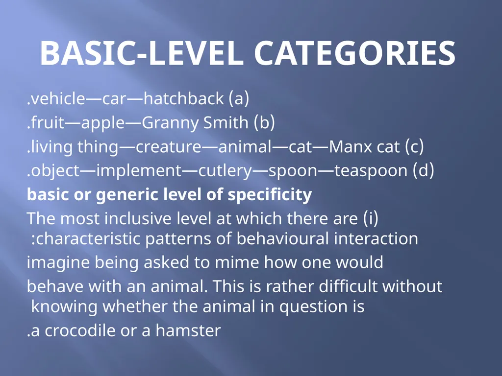 SEMANTICS Word meanings and concepts By: Dania - slide 29 of 57