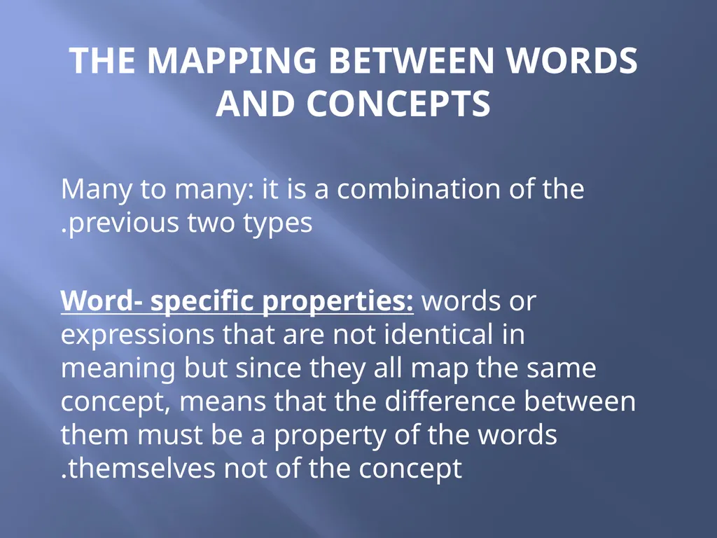 SEMANTICS Word meanings and concepts By: Dania - slide 8 of 57