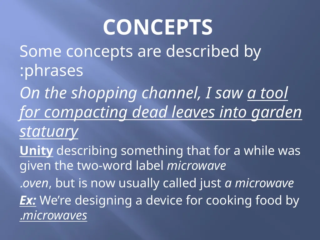 SEMANTICS Word meanings and concepts By: Dania - slide 42 of 57