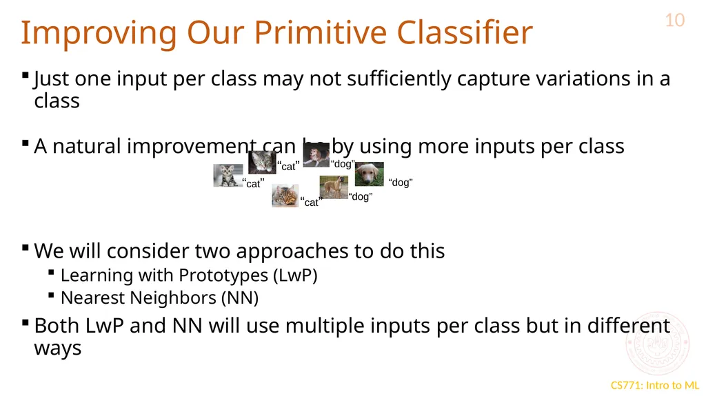 Learning with Prototypes CS771: Introduction to - slide 10 of 22
